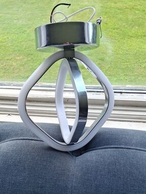 Chrome and White LED Lantern Accent Light